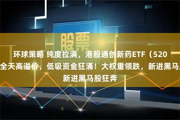环球策略 纯度拉满，港股通创新药ETF（520880）全天高溢价，低吸资金狂涌！大权重领跌，新进黑马股狂奔